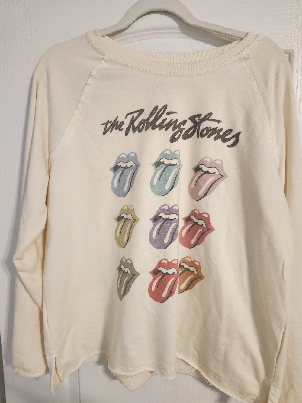 Women's Cream Rolling Stones Graphic Long-Sleeve Top